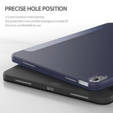 Three-folding Surface Leather Matte TPU Bottom Smart Tablet Case