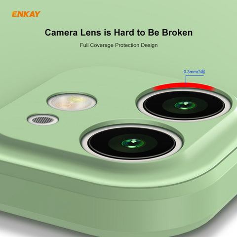 For iPhone 12 Hat-Prince ENKAY ENK-PC0682 Liquid Silicone Straight Edge Shockproof Case + 0.26mm 9H 2.5D Full Glue Tempered Glass Film, For iPhone 12