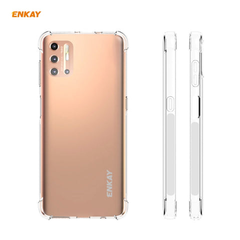 Hat-Prince ENKAY Clear TPU Shockproof Case Soft Anti-slip Cover + 0.26mm 9H 2.5D Tempered Glass Protector Film, For Motorola Moto G9 Plus, For Motorola Moto G9 / G9 Play, For Samsung Galaxy A42 5G, For Samsung Galaxy M31s, for Sony Xperia 5 II         ...