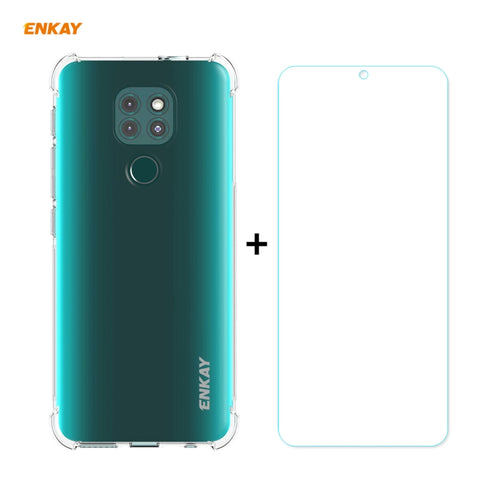 Hat-Prince ENKAY Clear TPU Shockproof Case Soft Anti-slip Cover + 0.26mm 9H 2.5D Tempered Glass Protector Film, For Motorola Moto G9 Plus, For Motorola Moto G9 / G9 Play, For Samsung Galaxy A42 5G, For Samsung Galaxy M31s, for Sony Xperia 5 II         ...