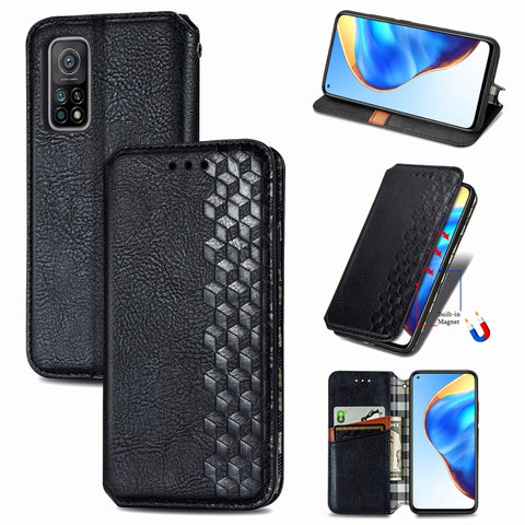 Cubic Grid Pressed Horizontal Flip Magnetic PU Leather Case with Holder & Card Slots & Wallet, For OnePlus 8T, For Xiaomi Mi 10T / Redmi K30S, For Samsung Galaxy A21 (JP Version), For Nokia 2.4, For vivo Y20