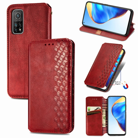 Cubic Grid Pressed Horizontal Flip Magnetic PU Leather Case with Holder & Card Slots & Wallet, For OnePlus 8T, For Xiaomi Mi 10T / Redmi K30S, For Samsung Galaxy A21 (JP Version), For Nokia 2.4, For vivo Y20