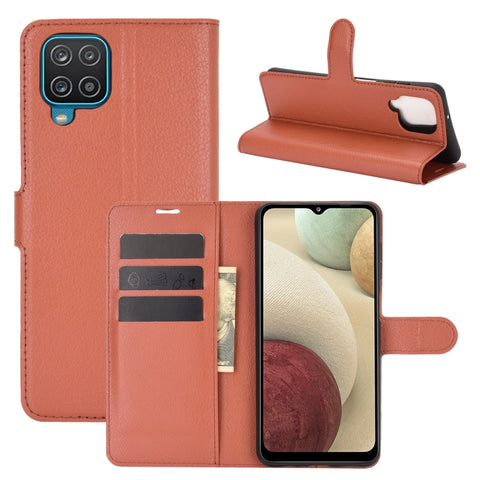 For Samsung Galaxy A12 Litchi Texture Horizontal Flip Protective Case with Holder & Card Slots & Wallet, For Galaxy A12