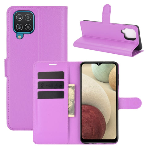 For Samsung Galaxy A12 Litchi Texture Horizontal Flip Protective Case with Holder & Card Slots & Wallet, For Galaxy A12