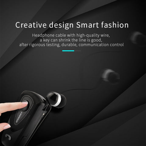 F930 CSR4.1 Retractable Cable Caller Vibration Reminder Anti-theft Bluetooth Headset, Black, White, Gold, Silver