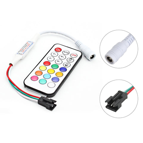 RGB LED Controller with 21-keys RF Remote Controller for WS2812B WS2811 LED Strip