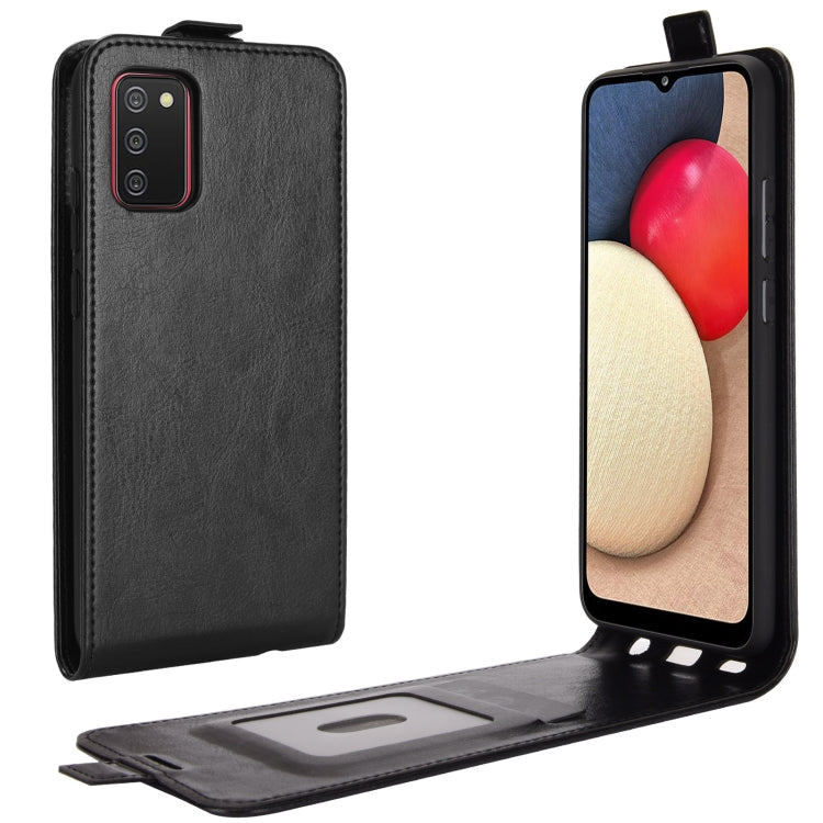 For Samsung Galaxy A02s R64 Texture Single Vertical Flip Leather Protective Case with Card Slots & Photo Frame, For Galaxy A02s (EU Version)