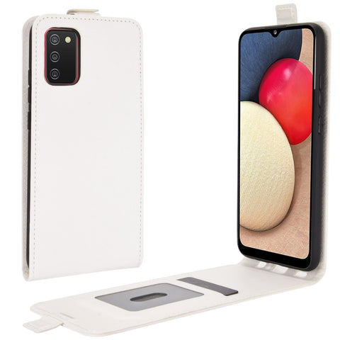 For Samsung Galaxy A02s R64 Texture Single Vertical Flip Leather Protective Case with Card Slots & Photo Frame, For Galaxy A02s (EU Version)
