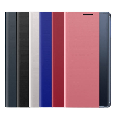 Plain Texture Cloth Attraction Flip Holder Leather Phone Case, For Galaxy A12 5G