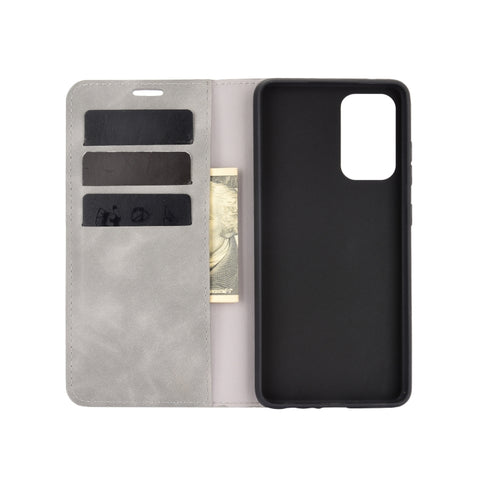 For Samsung Galaxy A52 5G  Retro-skin Business Magnetic Suction Leather Case with Holder & Card Slots & Wallet, For Galaxy A52 5G