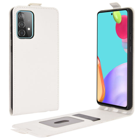 For Samsung Galaxy A52 5G  R64 Texture Single Vertical Flip Leather Protective Case with Card Slots & Photo Frame, For Galaxy A52 5G