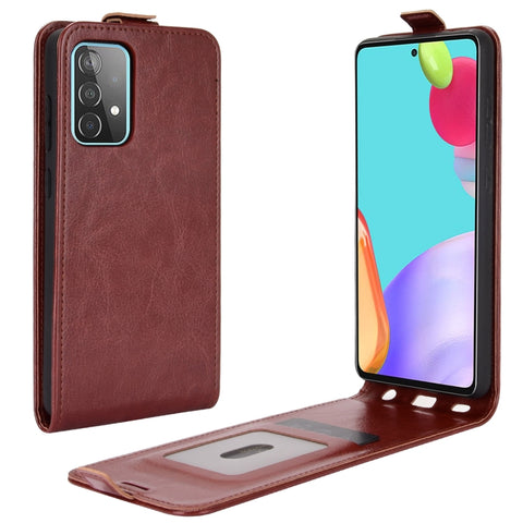 For Samsung Galaxy A52 5G  R64 Texture Single Vertical Flip Leather Protective Case with Card Slots & Photo Frame, For Galaxy A52 5G