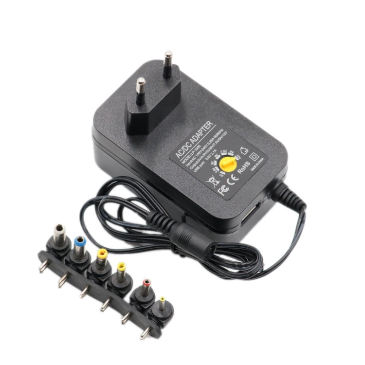 3V 4.5V 5V 6V 7.5V 9V 12V 2A 2.5A AC DC Adapter Adjustable Power Adapter Universal Charger Power Supply 30W, EU Plug, US Plug