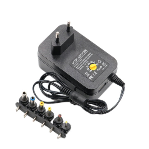 3V 4.5V 5V 6V 7.5V 9V 12V 2A 2.5A AC DC Adapter Adjustable Power Adapter Universal Charger Power Supply 30W, EU Plug, US Plug