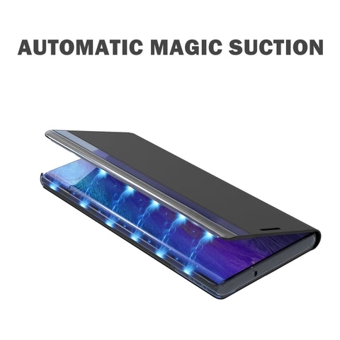 Plain Texture Cloth Attraction Flip Holder Leather Phone Case, For Galaxy S21 Ultra 5G, For Galaxy S21+ 5G, For Galaxy S21 5G