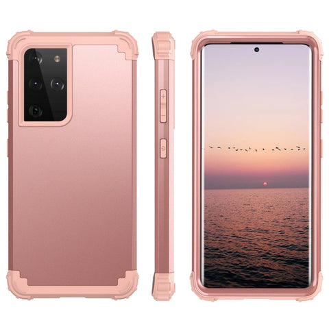 PC+ Silicone Three-piece Anti-drop Mobile Phone Protective Back Cover, For Samsung Galaxy S21 Plus 5G, For Samsung Galaxy S21 Ultra  5G, For Samsung Galaxy S21  5G
