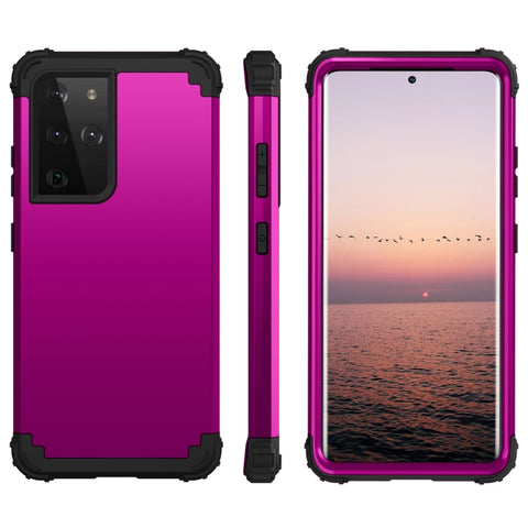 PC+ Silicone Three-piece Anti-drop Mobile Phone Protective Back Cover, For Samsung Galaxy S21 Plus 5G, For Samsung Galaxy S21 Ultra  5G, For Samsung Galaxy S21  5G