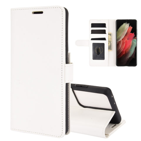 For Samsung Galaxy S21 Ultra R64 Texture Single Horizontal Flip Protective Case with Holder & Card Slots & Wallet& Photo Frame, For Samsung Galaxy S21 Ultra