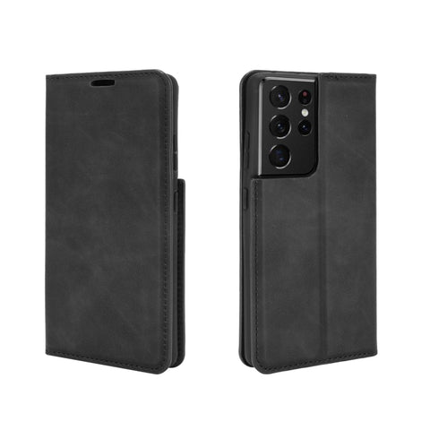 For Samsung Galaxy S21 Ultra 5G Retro-skin Business Magnetic Suction Leather Case with Holder & Card Slots & Wallet, For Samsung Galaxy S21 Ultra 5G