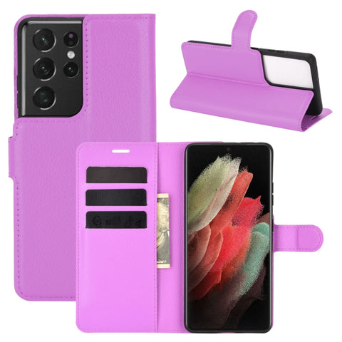 For Samsung Galaxy S21 Ultra 5G Litchi Texture Horizontal Flip Protective Case with Holder & Card Slots & Wallet, For Galaxy S21 Ultra 5G