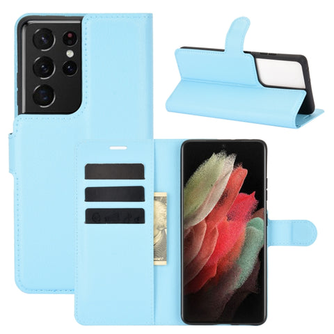 For Samsung Galaxy S21 Ultra 5G Litchi Texture Horizontal Flip Protective Case with Holder & Card Slots & Wallet, For Galaxy S21 Ultra 5G