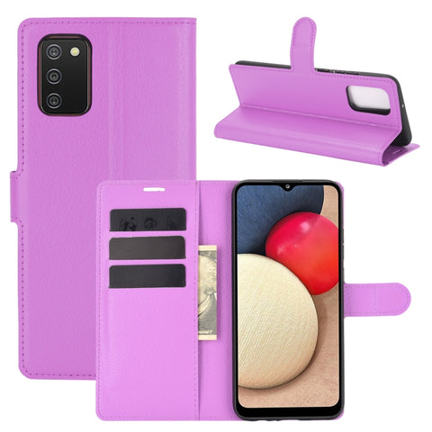 For Samsung Galaxy A02s (US Version)  Litchi Texture Horizontal Flip Protective Case with Holder & Card Slots & Wallet, For Galaxy A02s (US Version)