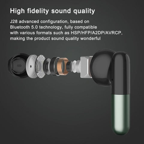 J28 TWS Wireless Bluetooth Earphones LED Digital Display HIFI Music Sport Earphone