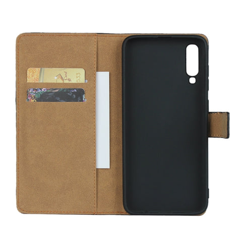 Leather Horizontal Flip Holster for Samsung Galaxy A70 with Magnetic Clasp and Bracket and Card Slot and Wallet, For Galaxy A70