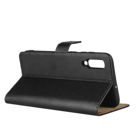 Leather Horizontal Flip Holster for Samsung Galaxy A70 with Magnetic Clasp and Bracket and Card Slot and Wallet, For Galaxy A70