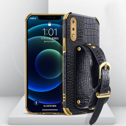 Electroplated TPU Crocodile Pattern Leather Case with Wrist Strap, For Samsung Galaxy A02, For Samsung  Galaxy A02s (EU Version), For Samsung Galaxy A12, For Samsung Galaxy A21S, For Samsung Galaxy A32 4G, For Samsung Galaxy S20 FE                     ...