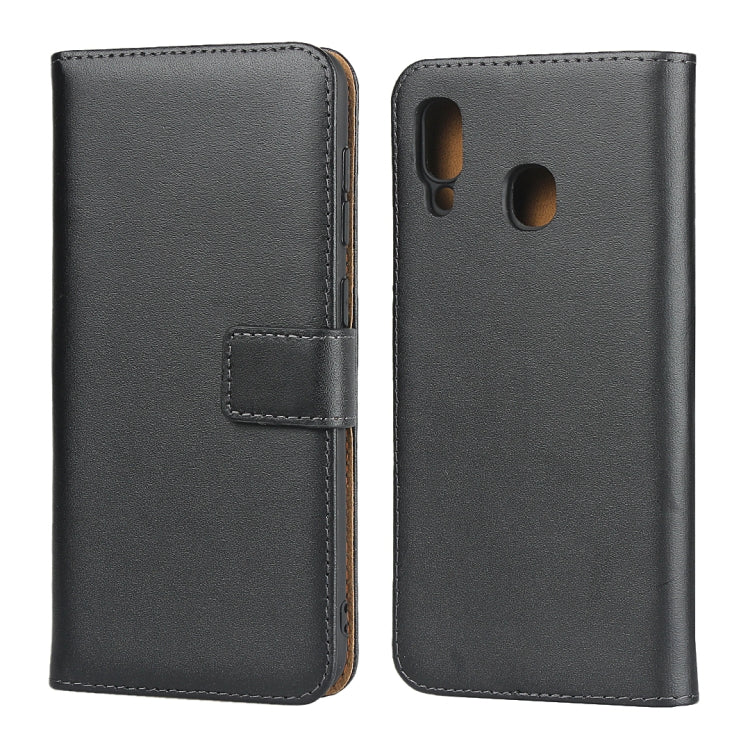 Leather Horizontal Flip Holster for Samsung Galaxy A30/A20 with Magnetic Clasp and Bracket and Card Slot and Wallet, For Galaxy A30