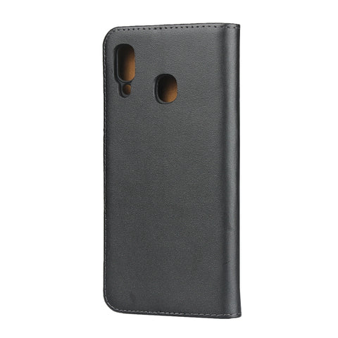 Leather Horizontal Flip Holster for Samsung Galaxy A30/A20 with Magnetic Clasp and Bracket and Card Slot and Wallet, For Galaxy A30