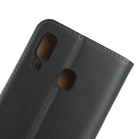 Leather Horizontal Flip Holster for Samsung Galaxy A30/A20 with Magnetic Clasp and Bracket and Card Slot and Wallet, For Galaxy A30