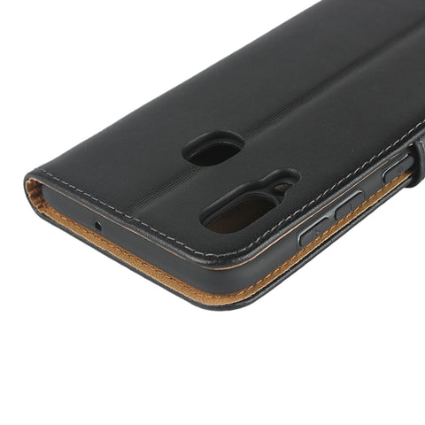 Leather Horizontal Flip Holster for Samsung Galaxy A30/A20 with Magnetic Clasp and Bracket and Card Slot and Wallet, For Galaxy A30
