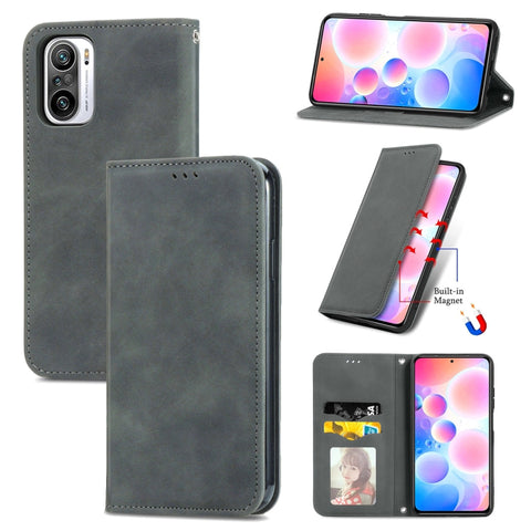 Retro Skin Feel Business Magnetic Horizontal Flip Leather Case With Holder & Card Slots & Wallet & Photo Frame, For Redmi Note 10 Pro, For Xiaomi Mi 11 Lite, For Xiaomi Mi 10S, For Xiaomi Redmi Note10 5G, For Xiaomi Redmi K40, For OPPO Reno5 Pro+ 5G   ...