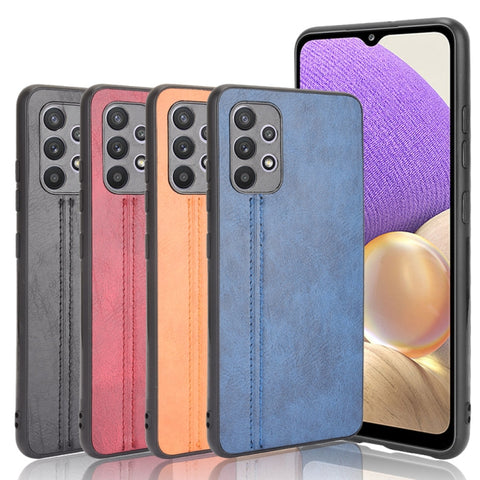 For Samsung Galaxy A32 4G European version Shockproof Sewing Cow Pattern Skin PC + PU + TPU Case, For Galaxy A32 4G European version