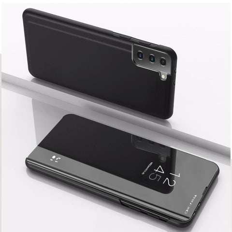 Plated Mirror Horizontal Flip Leather Case with Holder, For Samsung Galaxy S21 FE, For Samsung Galaxy A82 5G, For Samsung Galaxy A82 5G / Quantum 2