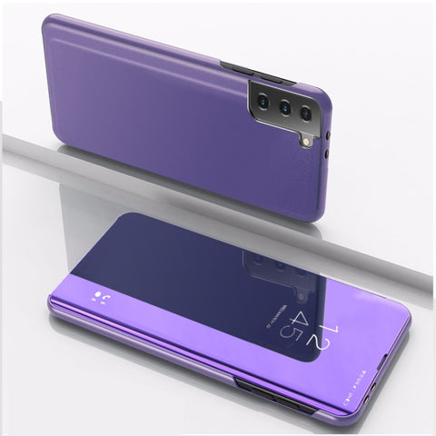 Plated Mirror Horizontal Flip Leather Case with Holder, For Samsung Galaxy S21 FE, For Samsung Galaxy A82 5G, For Samsung Galaxy A82 5G / Quantum 2