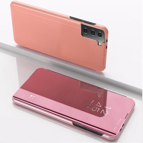 Plated Mirror Horizontal Flip Leather Case with Holder, For Samsung Galaxy S21 FE, For Samsung Galaxy A82 5G, For Samsung Galaxy A82 5G / Quantum 2