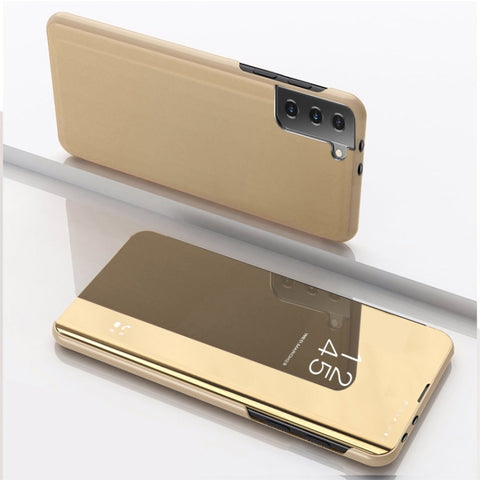 Plated Mirror Horizontal Flip Leather Case with Holder, For Samsung Galaxy S21 FE, For Samsung Galaxy A82 5G, For Samsung Galaxy A82 5G / Quantum 2