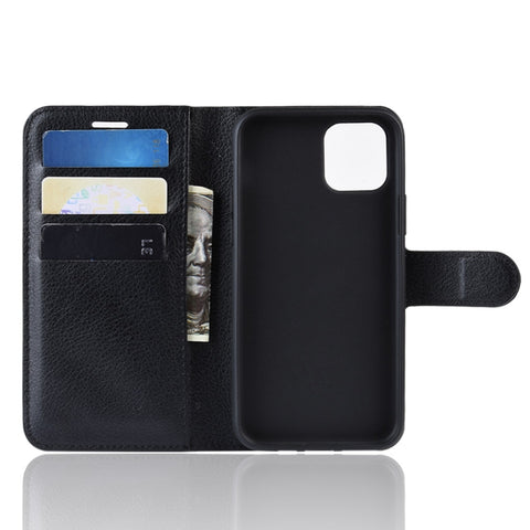 Litchi Skin PU Leather Wallet Stand Mobile Casing for iPhone XI (2019)