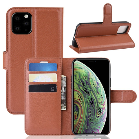 Litchi Skin PU Leather Wallet Stand Mobile Casing for iPhone XI (2019)