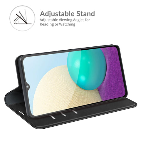 For Samsung Galaxy A02 / M02 Retro-skin Business Magnetic Suction Leather Case with Holder & Card Slots & Wallet, For Galaxy A02