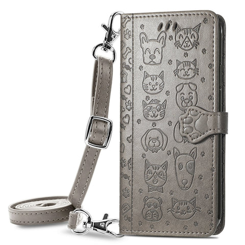 Cute Cat and Dog Embossed Horizontal Flip Leather Case with Holder & Card Slots & Wallet & Crossbody Lanyard & Card Cover, For Samsung Galaxy A32 4G, For Samsung Galaxy A32 5G, For Samsung Galaxy A22 4G, For Samsung Galaxy A22 5G                       ...