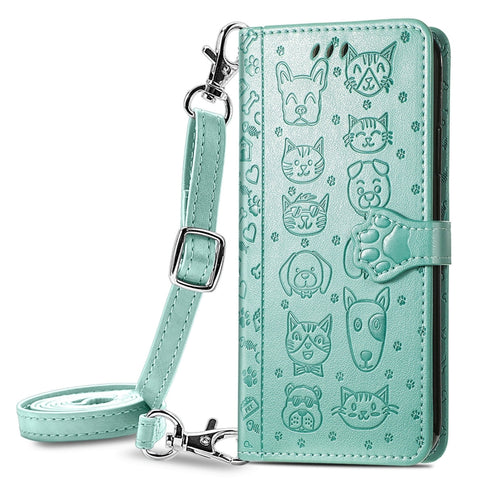 Cute Cat and Dog Embossed Horizontal Flip Leather Case with Holder & Card Slots & Wallet & Crossbody Lanyard & Card Cover, For Samsung Galaxy A32 4G, For Samsung Galaxy A32 5G, For Samsung Galaxy A22 4G, For Samsung Galaxy A22 5G                       ...