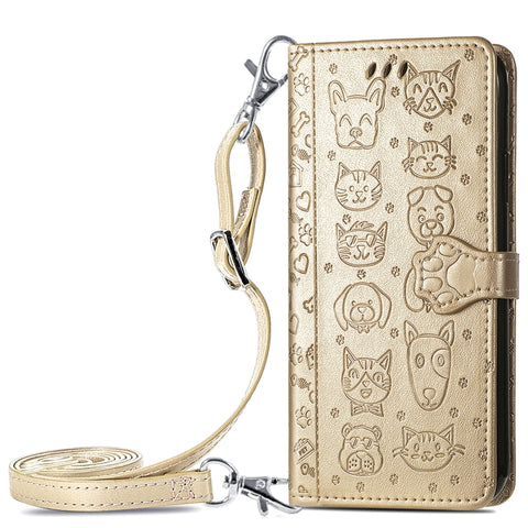 Cute Cat and Dog Embossed Horizontal Flip Leather Case with Holder & Card Slots & Wallet & Crossbody Lanyard & Card Cover, For Samsung Galaxy A32 4G, For Samsung Galaxy A32 5G, For Samsung Galaxy A22 4G, For Samsung Galaxy A22 5G                       ...