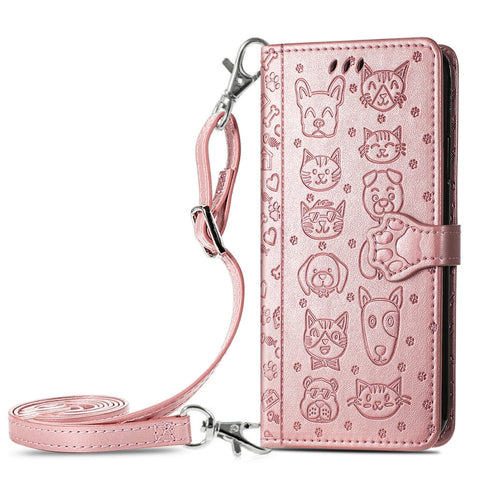 Cute Cat and Dog Embossed Horizontal Flip Leather Case with Holder & Card Slots & Wallet & Crossbody Lanyard & Card Cover, For Samsung Galaxy A32 4G, For Samsung Galaxy A32 5G, For Samsung Galaxy A22 4G, For Samsung Galaxy A22 5G                       ...