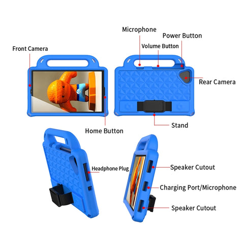 Diamond Series EVA Anti-Fall Shockproof Sleeve Protective Shell Case with Holder & Strap, For Galaxy Tab A7 Lite T220 / T225, For Galaxy Tab A 8.0 T290 / T295 2019, For Galaxy Tab A 8.4 T307/T307U 2020