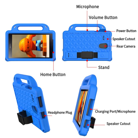 Diamond Series EVA  Anti-Fall Shockproof Sleeve Protective Shell Case with Holder & Strap, For Galaxy Tab A 8.0 T380/385/T387, For Galaxy Tab 4 8.0 T330/T331/T377