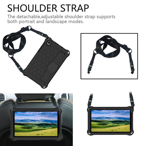 Honeycomb Design EVA + PC Material Four Corner Anti Falling Flat Protective Shell with Strap, For Samsung Galaxy Tab A 8.0 2019 P200, For Samsung Galaxy Tab A 8.0 2019 P200 / P205